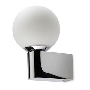 moderne Wandleuchte / für Badezimmer / Stahl / Vorderseite aus Hartglas