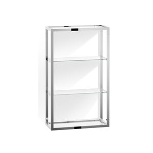 wandmontiertes Regal / modern / aus verchromtem Messing / Glas