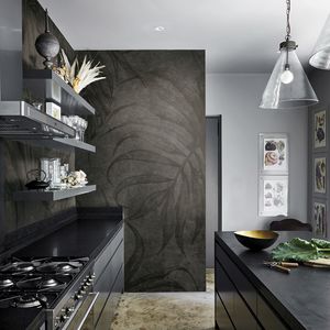moderne Tapete / Vlies / Blumenmuster / Stoffoptik