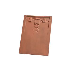 Flachdachziegel / Ton / braun / grau