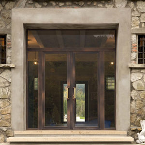 Eingangstür / einflügelig / Holz / Aluminium