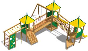 Spielplatzgerät für Spielplätze / Holz / modular