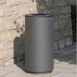 Park-Abfallbehälter / Edelstahl / mit integriertem Aschenbecher / modern