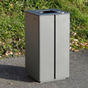 Park-Abfallbehälter / Edelstahl / mit integriertem Aschenbecher / modern
