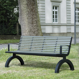 Parkbank / klassisch / Aluminium / Edelstahl