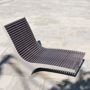 moderne Sonnenliege / Aluminium / Edelstahl / PET