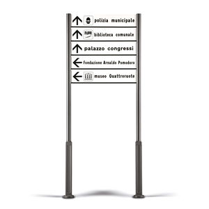 Schild mit hohen Beinen