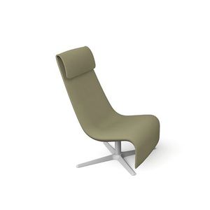 moderner Kaminsessel / Stoff / Aluminium / sternförmiger Fuß