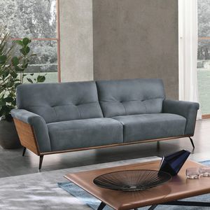 modernes Sofa / Stoff / Leder / aus Nussbaum