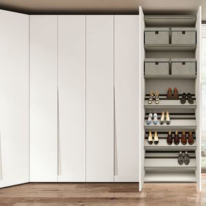 Eckkleiderschrank / modern / Melamin / Schwingtüren