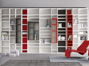 moderne Bibliothek / Objektmöbel / lackiertes Holz