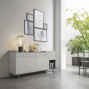 modernes Sideboard / lackiertes Holz / weiß