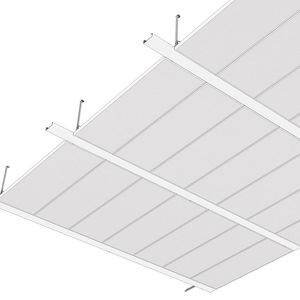 Abgehängte Decke / Aluminium / Edelstahl / in Plattenform / Akustik