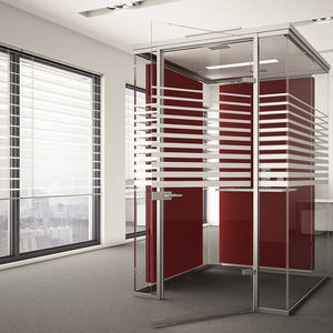 abnehmbare Trennwand / Glas / Aluminium / für Großraumbüros