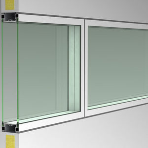 festinstallierte Trennwand / Glas / Aluminium / für Großraumbüros