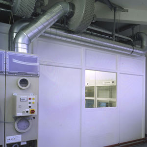 festinstallierte Trennwand / Aluminium / Stahl / für Reinraum