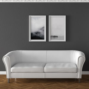 modernes Sofa / Leder / Holz / Objektmöbel