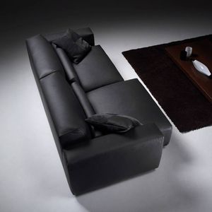 modernes Sofa / Stoff / Leder / 2 Plätze