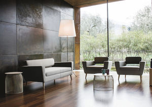 kompaktes Sofa / modern / Stoff / Leder