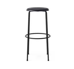 moderner Barhocker / Leder / Stahl / Stoff