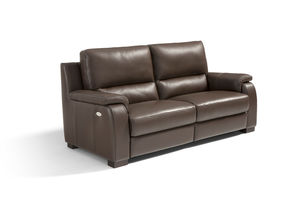 modernes Sofa / Leder / 3 Plätze / mit Fußstütze