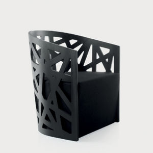 moderner Sessel / Stoff / aus Buche / aus Sperrholz