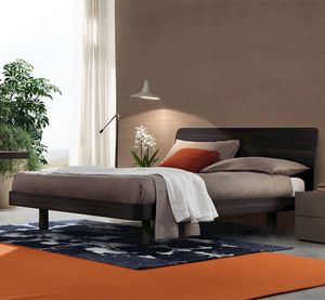 Doppelbett / modern / Kopfteil / aus Eiche