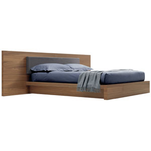 Doppelbett / modern / gepolstertes Kopfteil / mit integriertem Nachttisch