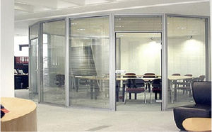 abnehmbare Trennwand / verglast / Doppelverglasung / Büro