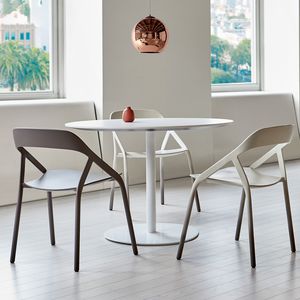 moderner Besucherstuhl / Stapel / Kohlefaser / weiß