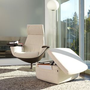 moderner Besuchersessel / Stoff / Leder / drehbar