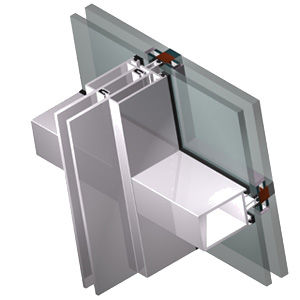 Vorhangfassade aus Aluminium und Glas