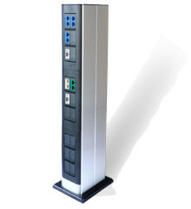 multiple Steckdose / bodenstehend / Block / Aluminium