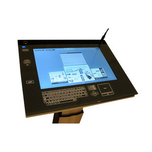 Konferenzpult / mit Display / mit Digitalanzeige / Stehhilfe