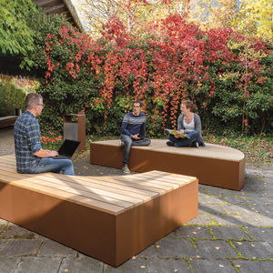 Parkbank / modern / Holz / Metall