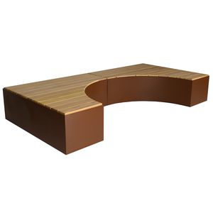Parkbank / modern / aus Laubholz / Metall