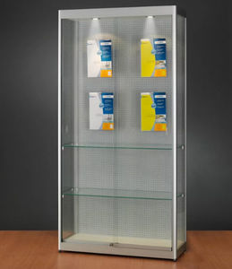 moderne Vitrine / Glas / Holz / anodisiertes Aluminium