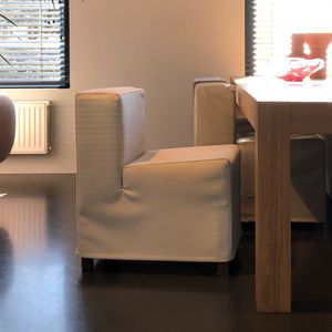 moderner Stuhl / Polster / Stoff / Leder