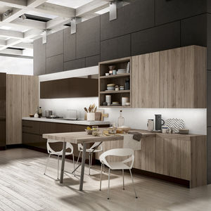 moderne Küche / Laminat / L-förmig / lackiert