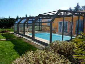 Schwimmbadüberdachung für Wandmontage 1