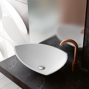 Aufsatzwaschbecken / oval / Mineralwerkstoff / modern