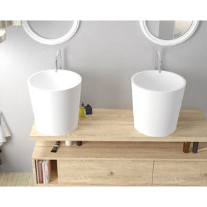 Aufsatzwaschbecken / konisch / Mineralwerkstoff / minimalistisch