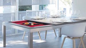 moderner Billardtisch / umwandelbare Esstisch / High-End / Objektmöbel