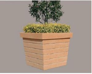 Terrakottapflanzkübel / quadratisch / modern / für öffentliche Bereiche