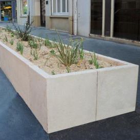 Garten-Randstein / Beton / rechteckig / linear