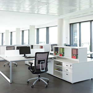 Schreibtisch für Open Space / Aluminium / Melamin / modern