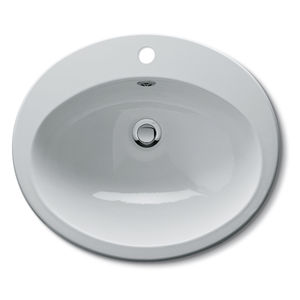 Einbauwaschbecken / oval / Keramik / klassisch