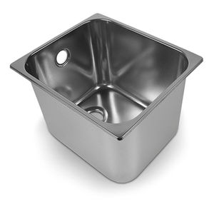 Wand-Waschbecken / rechteckig / Edelstahl / modern