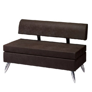 modernes Sofa / Leder / poliertes Aluminium / für Schönheitssalon