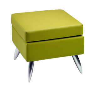 moderner Sitzpuff / Stoff / Aluminium / quadratisch